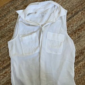 White Equipment Silk Blouse Size Medium